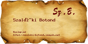 Szalóki Botond névjegykártya